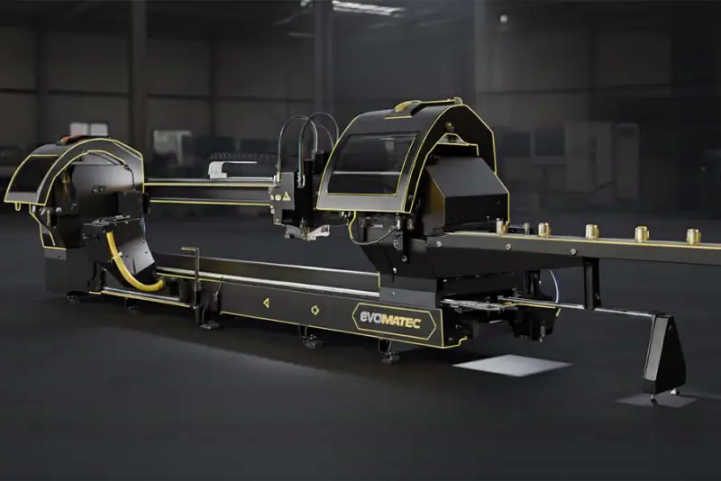 AUTOMATIC DOUBLE MITRE SAW FOR ALUMINIUM PROFILES EVOG VI - Evomatec ...